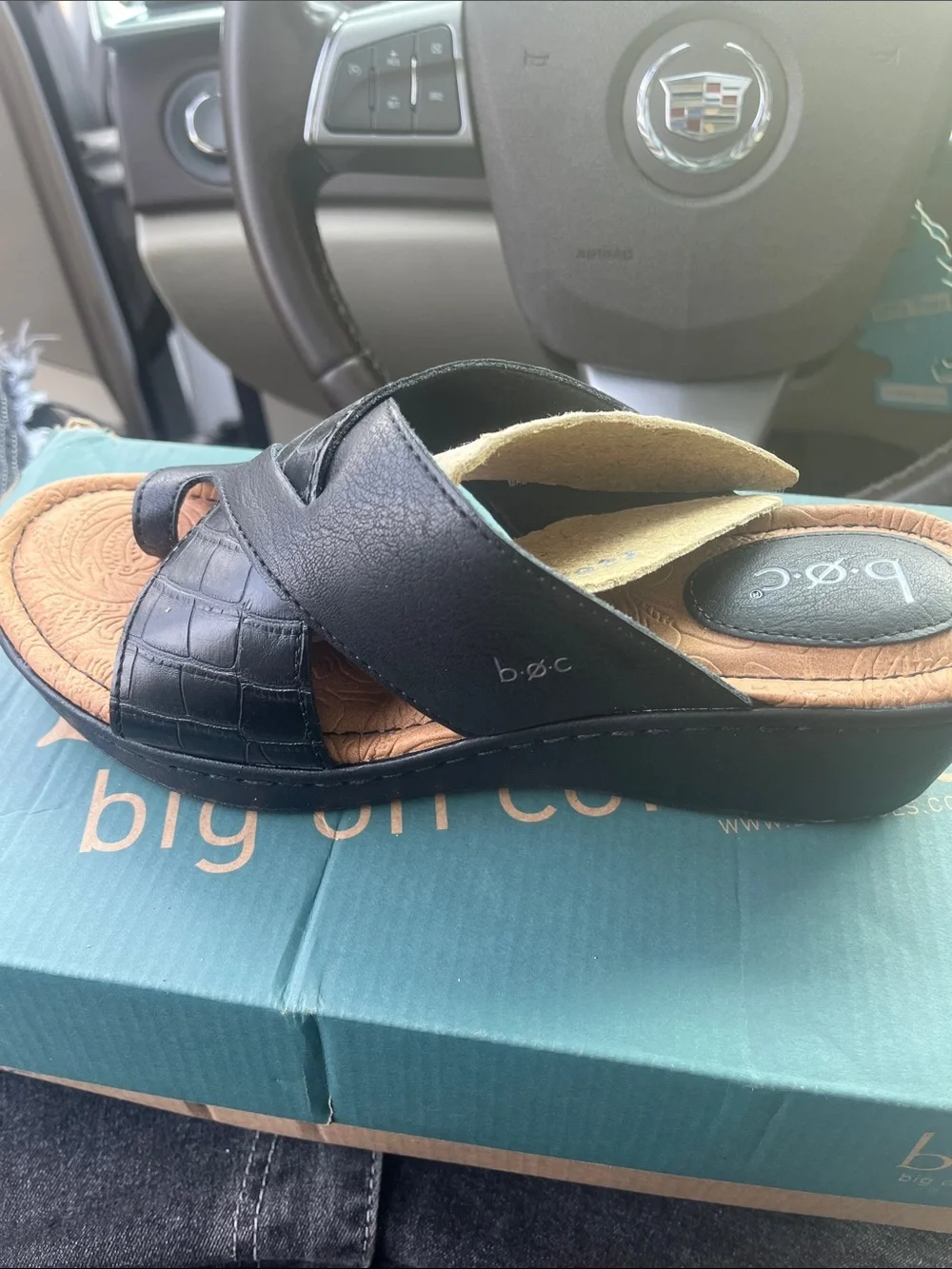 b.o.c. Teal Shoe Box with Rose Gold Logo